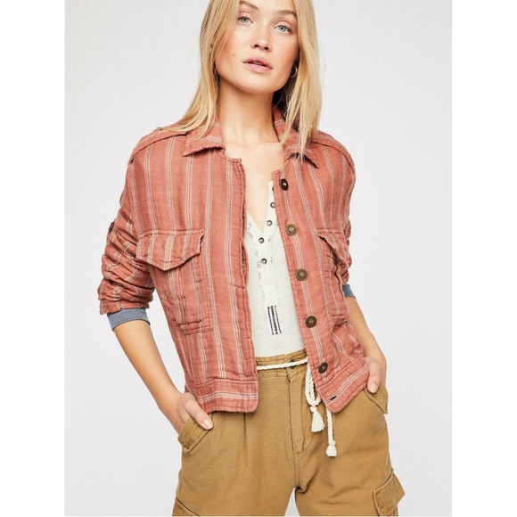 Free People FP One Officer Crop Jacket Top S - Picture 1 of 5